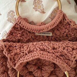Ulla Johnson Pink crochet purse